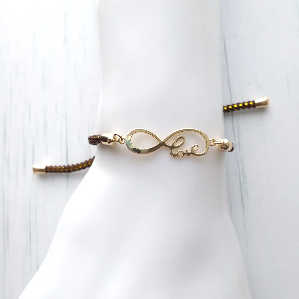 Olivia Infinite Love Metallic Cord Slider Bracelet