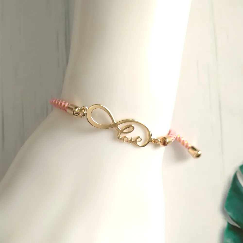 Olivia Infinite Love Metallic Cord Slider Bracelet