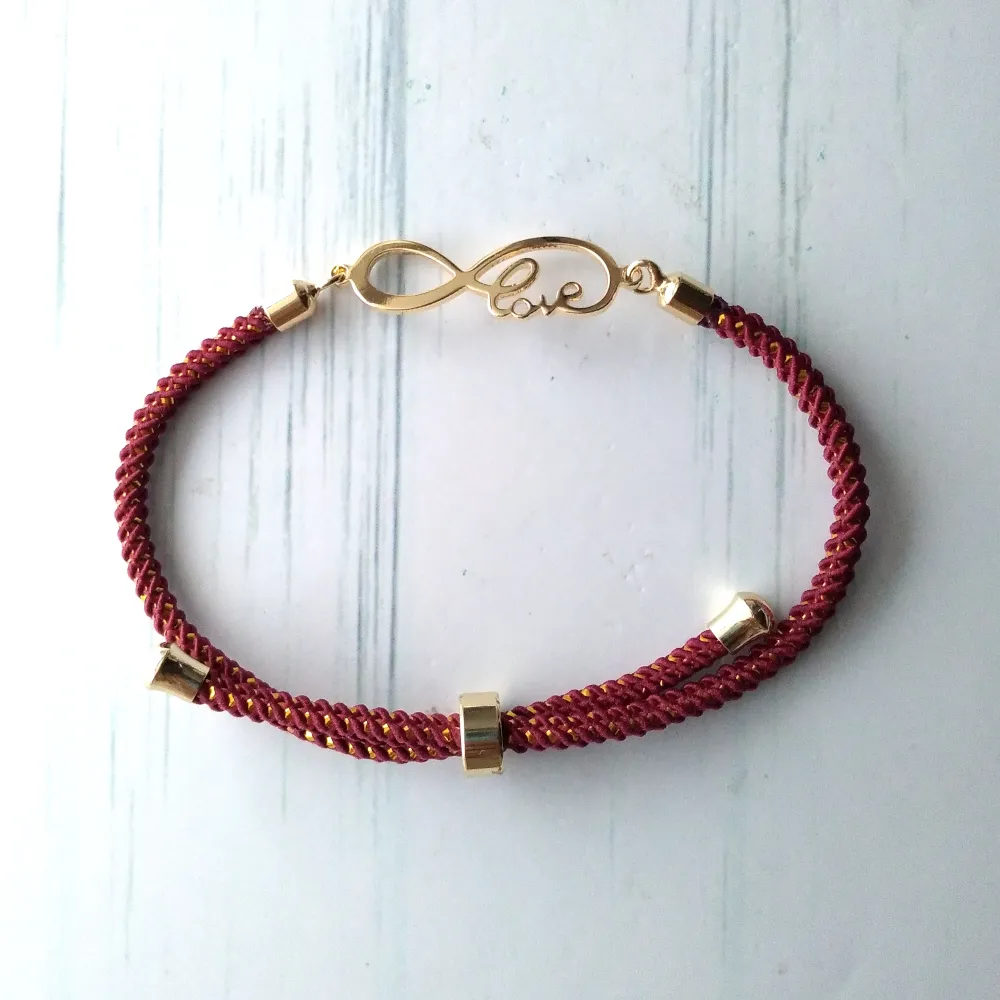 Olivia Infinite Love Metallic Cord Slider Bracelet