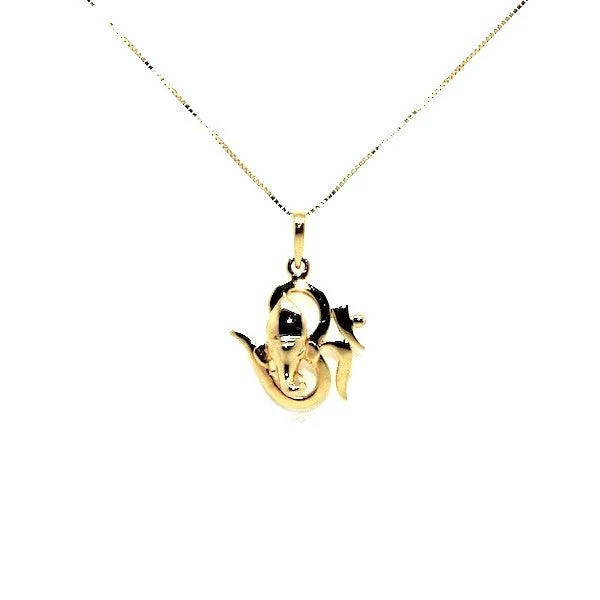 Om Plain Gold Pendant AD No. 0577