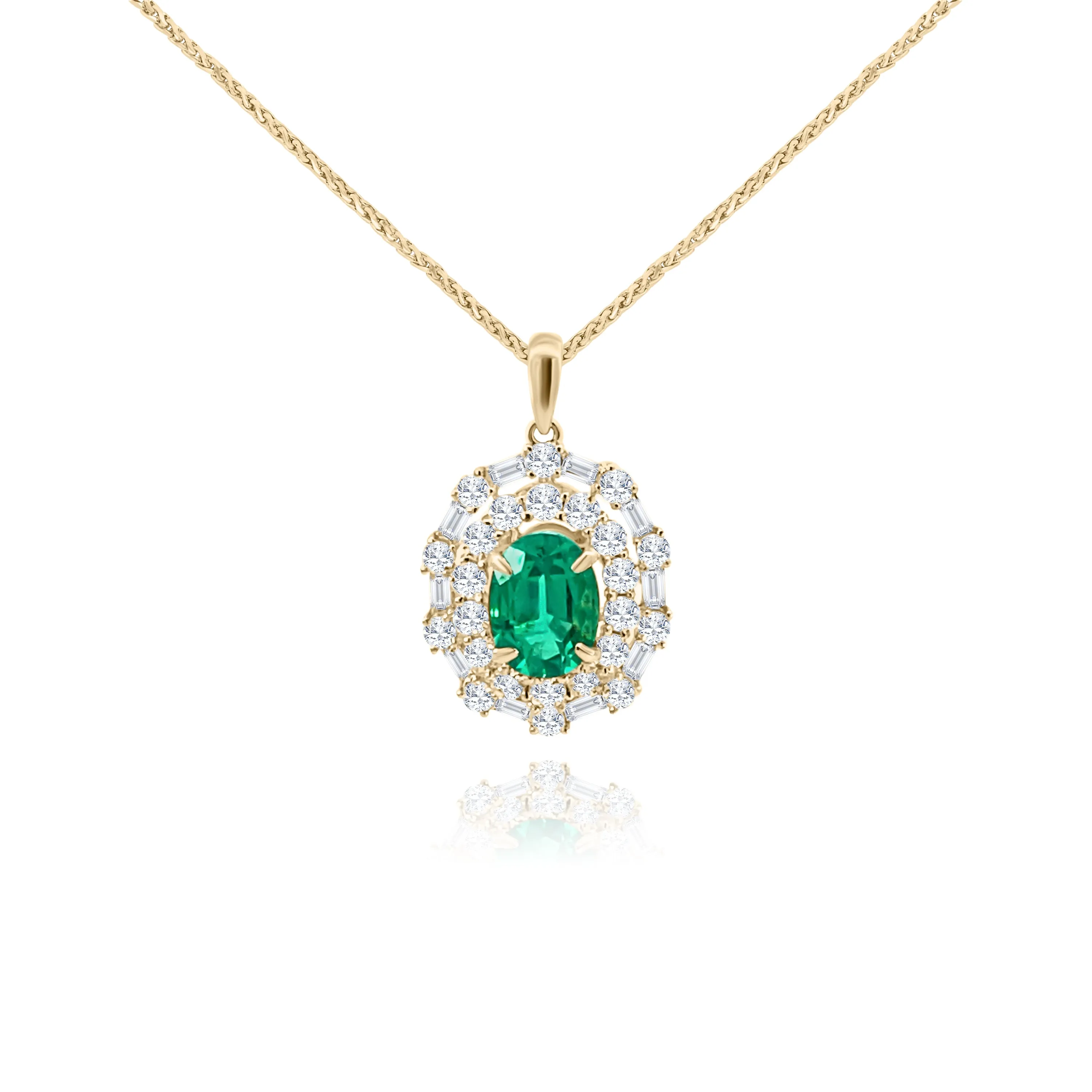 Oval cut Emerald & Diamonds "Bellisima" Pendant