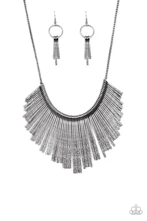 Paparazzi Necklace ~ Metallic Mane - Black