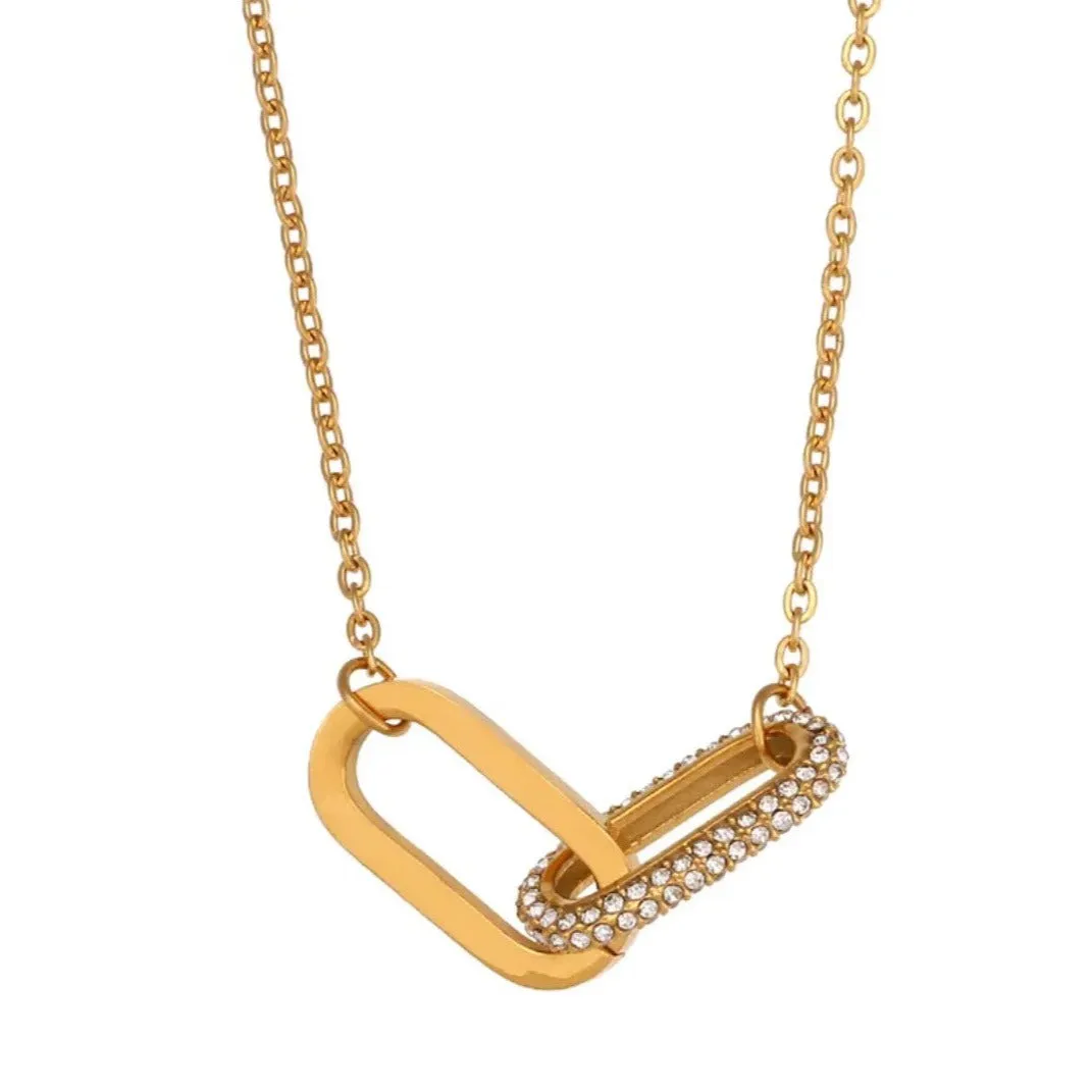 Pave Infinity Interlocking Necklace