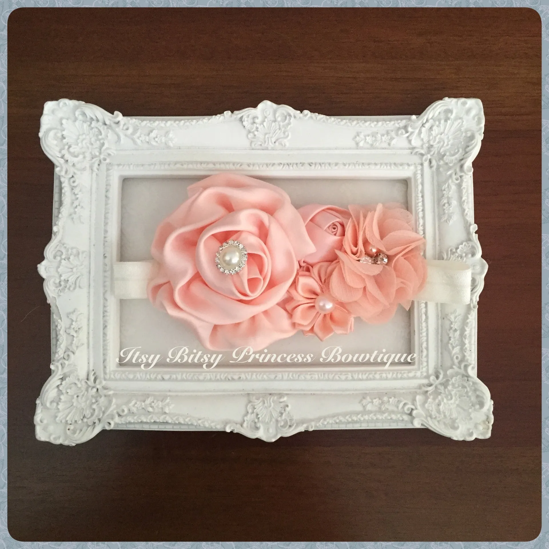 Peach Rosettes Headbands