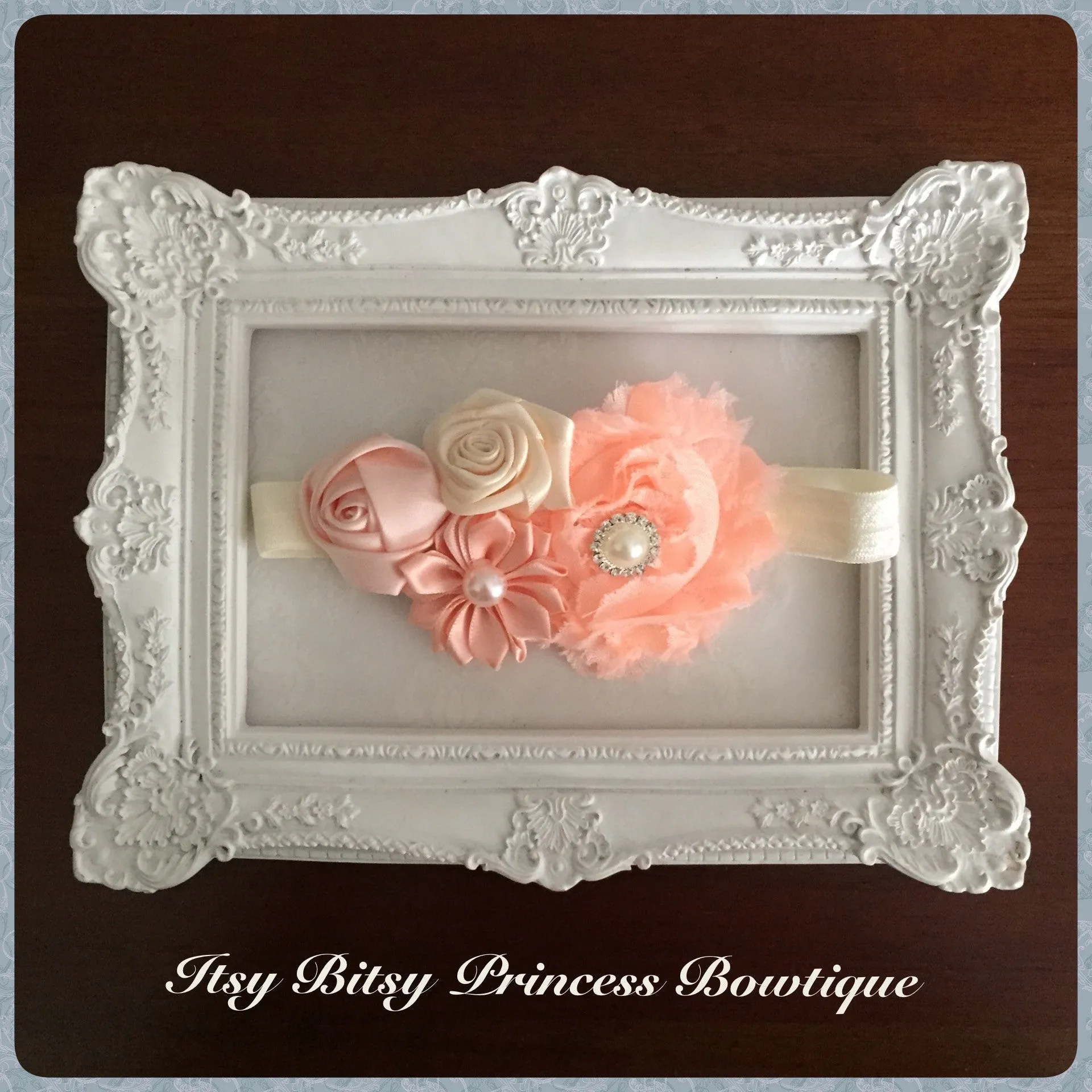 Peach Rosettes Headbands