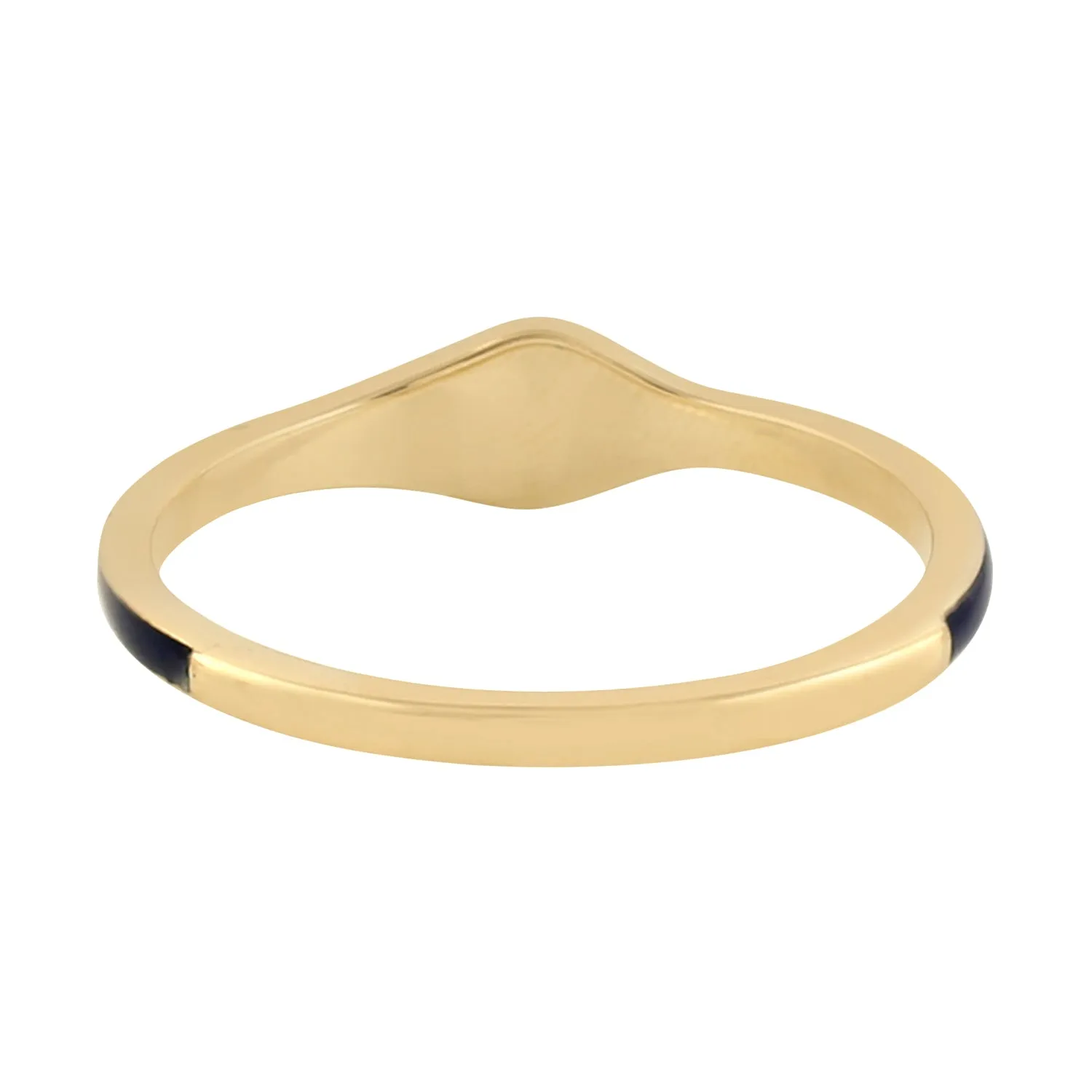 Pear Cut Diamond Single Stone Enamel Delicate 14k Yellow Gold Ring