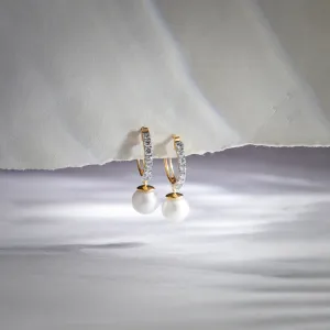 Pearl Diamond Drop Earrings