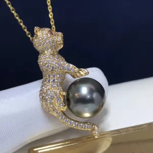 Pearl Pendant 1030 Fine Jewelry 18K Gold Natural Tahiti Black Pearl 12-11mm Pendant Necklaces for Women FIne Pearls Pendants