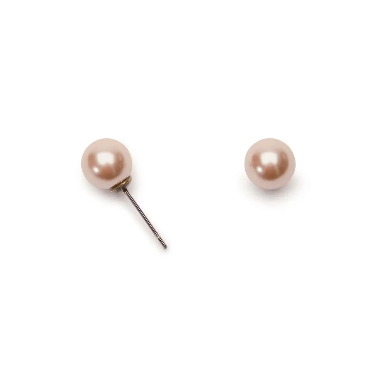 Pearl Studs Earrings: Vintage Cream Style Stud Earrings 8mm