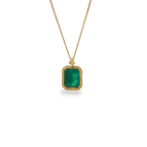 Petite Square Emerald  Necklace