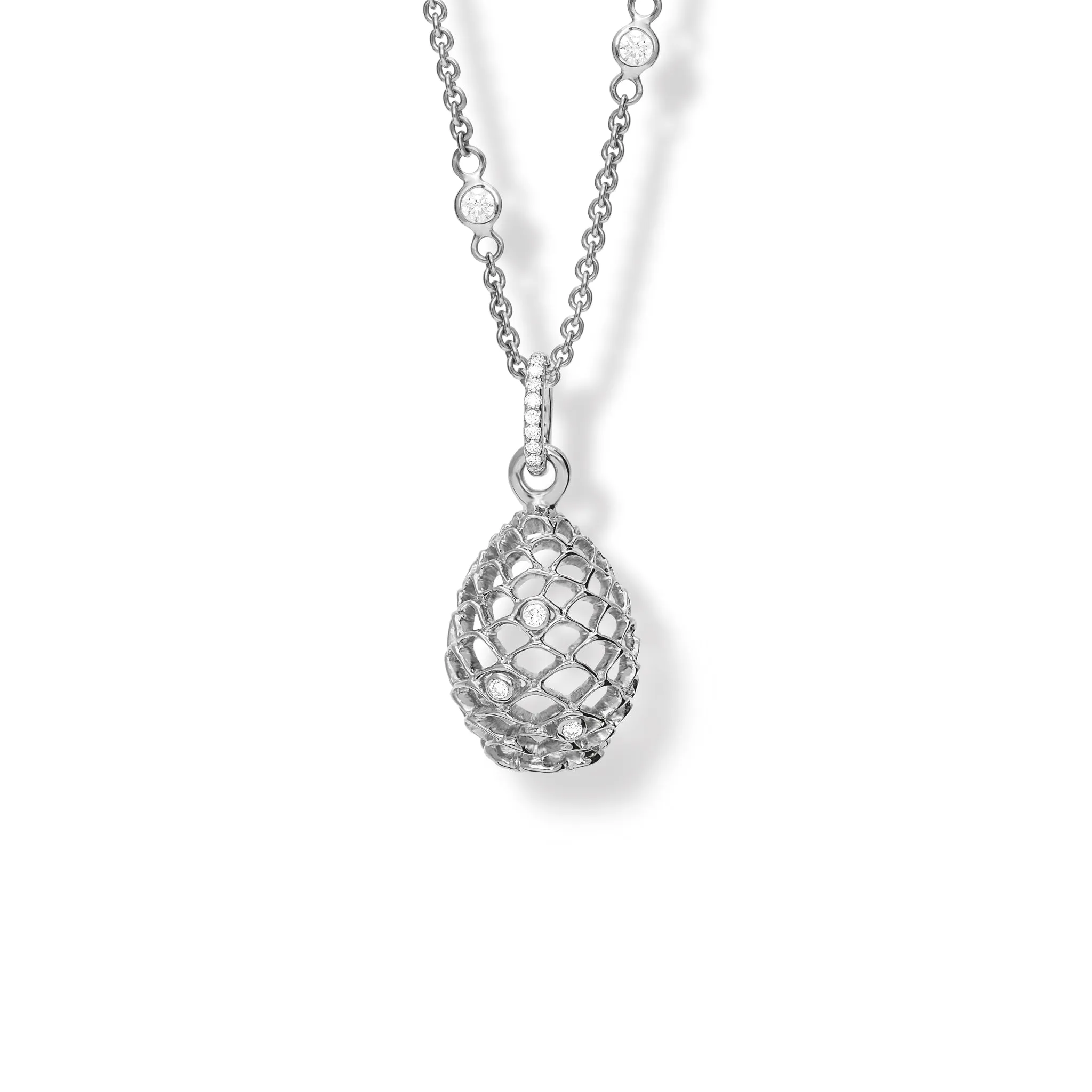 Pigne di Santo Stefano Medium Necklace Pendant White Gold - Diamond