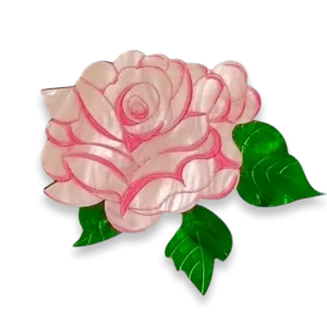 Pink rose - mini brooch