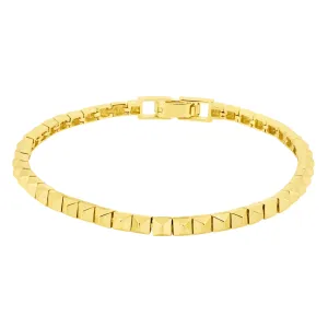 Polished Pyramids Gold Tennis Bracelet