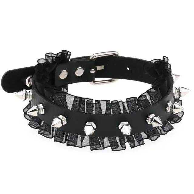 PU Leather Lace Choker