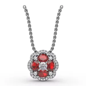 "Love in Bloom" Ruby and Diamond Pendant