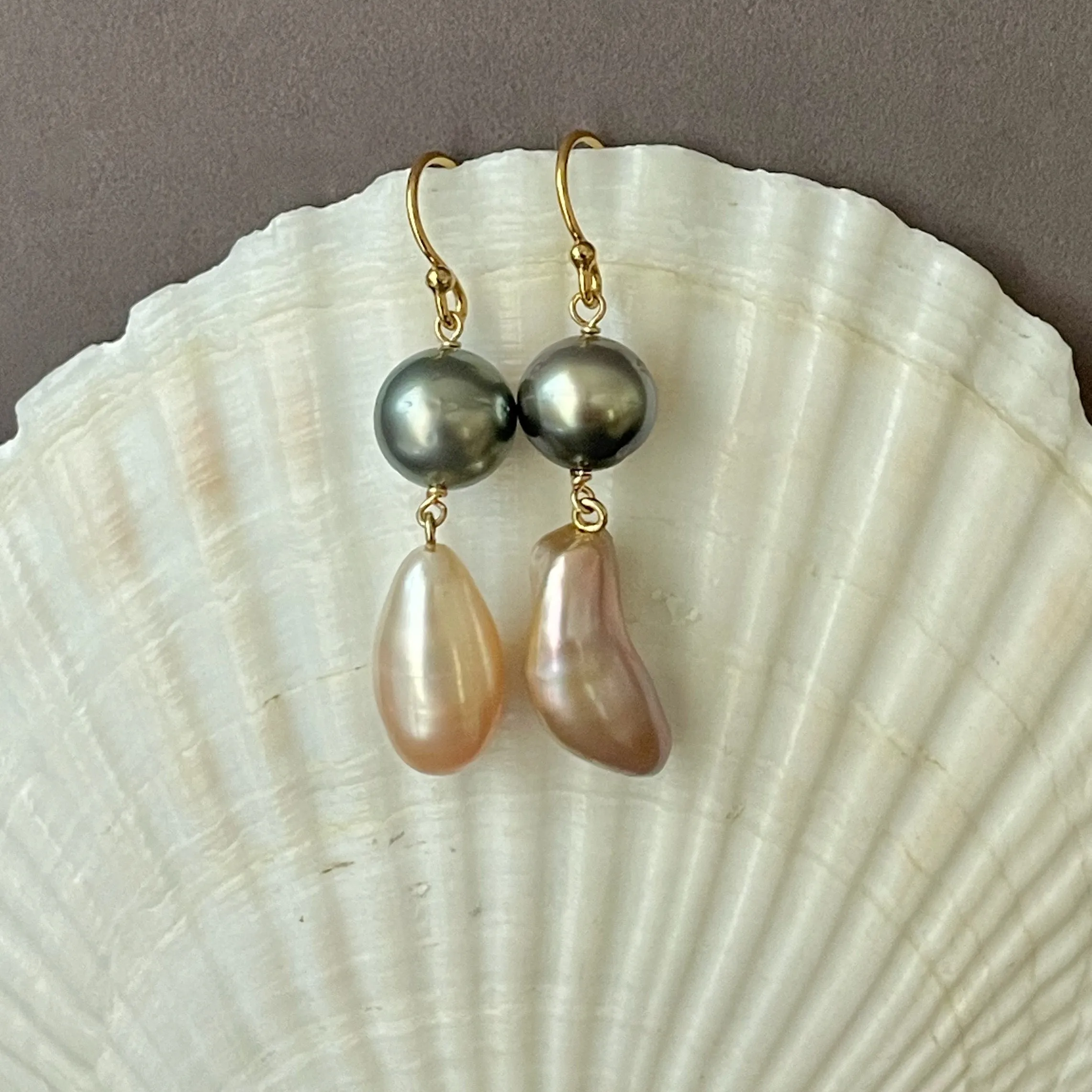 "punk rock but not loud" pearl earrings