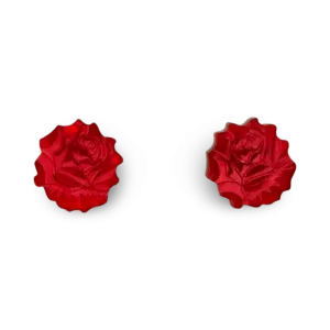 Red rose - stud earrings