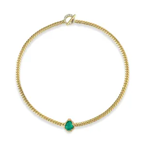 Reversible Baby Queen Emerald Water Drop Cuban Choker | Ready to Ship