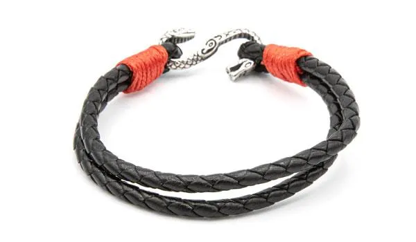 Rugged Cobra Leather Bracelet