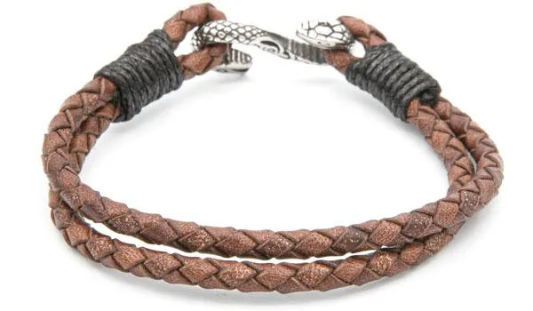 Rugged Cobra Leather Bracelet