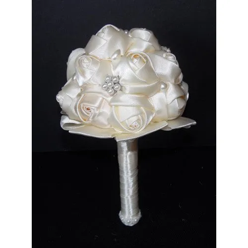 Satin Rose Brooch Bouquet Communion EMR-MILA