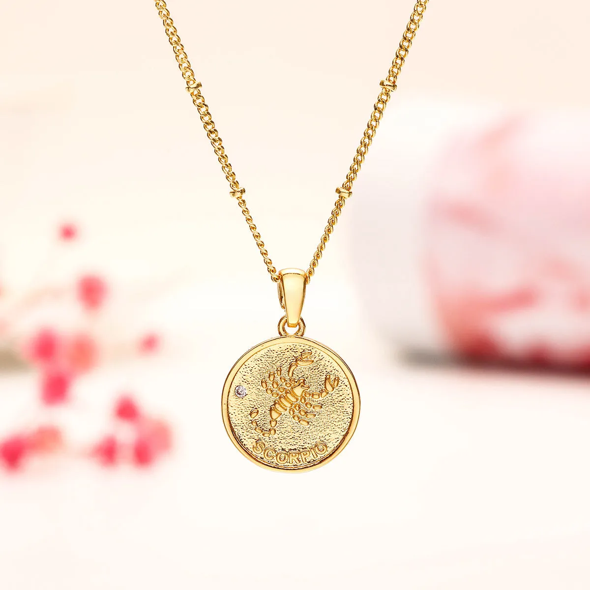 Scorpio Constellation Coin Pendant Necklace