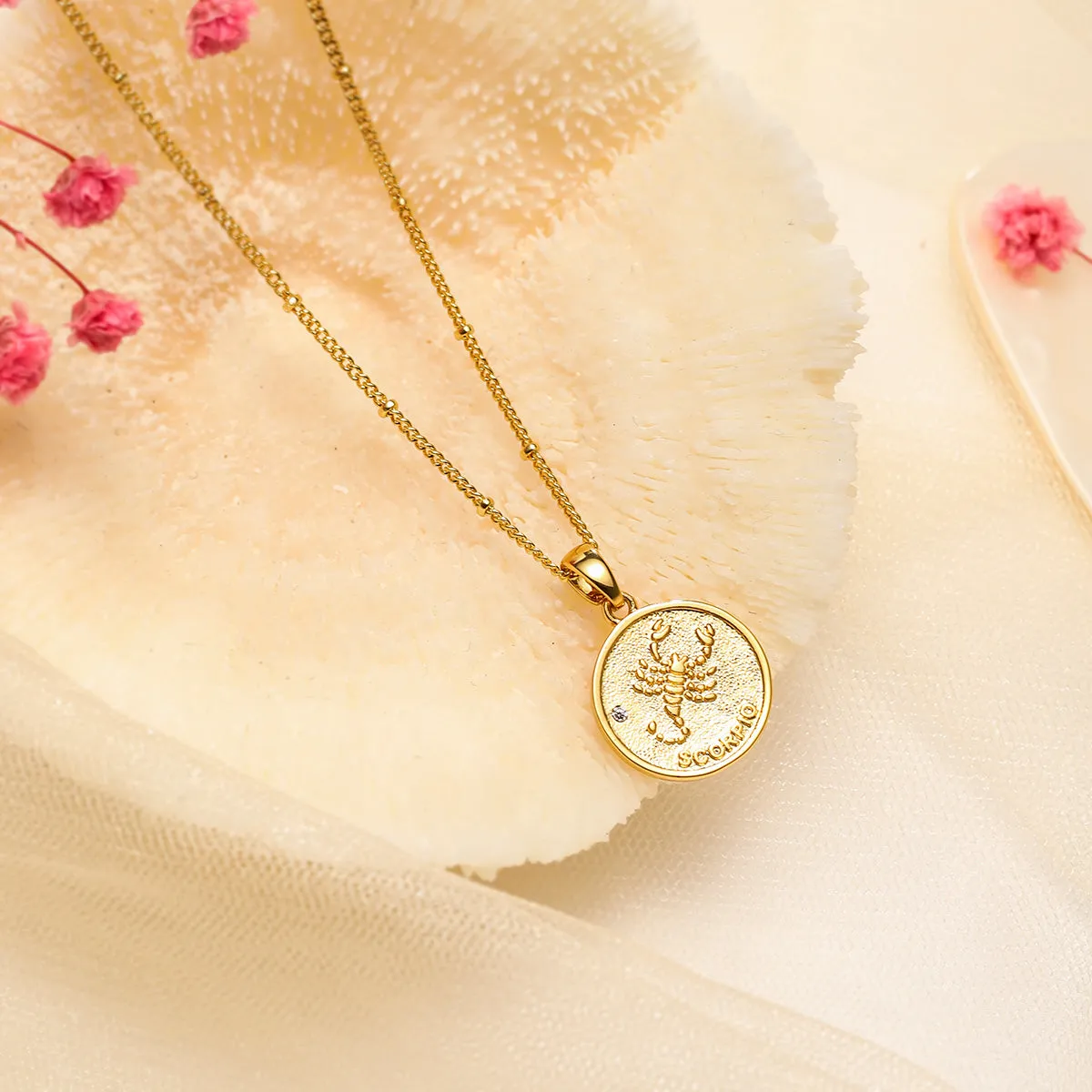 Scorpio Constellation Coin Pendant Necklace