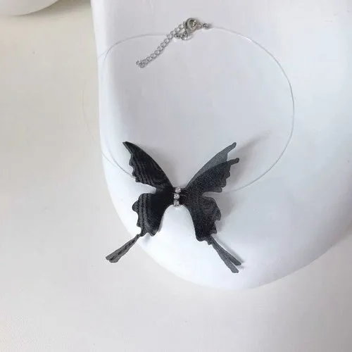 Sexy Black Lace Butterfly Chokers Necklaces For Women Summer Fashion