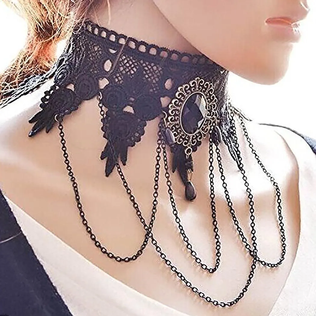 Sexy Black Lace Gothic Chokers