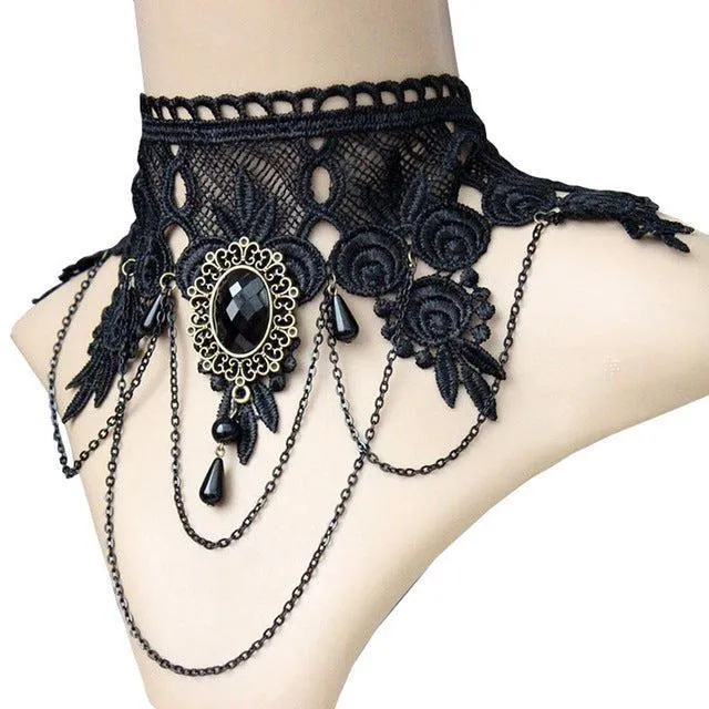 Sexy Black Lace Gothic Chokers