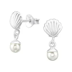 Shell Pearl Silver Earrings - Elegant Studs for Any Occasion