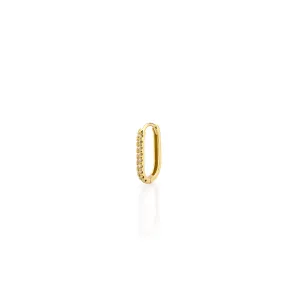 SLDA CLASSIC OVAL DIAMOND HOOP EARRING