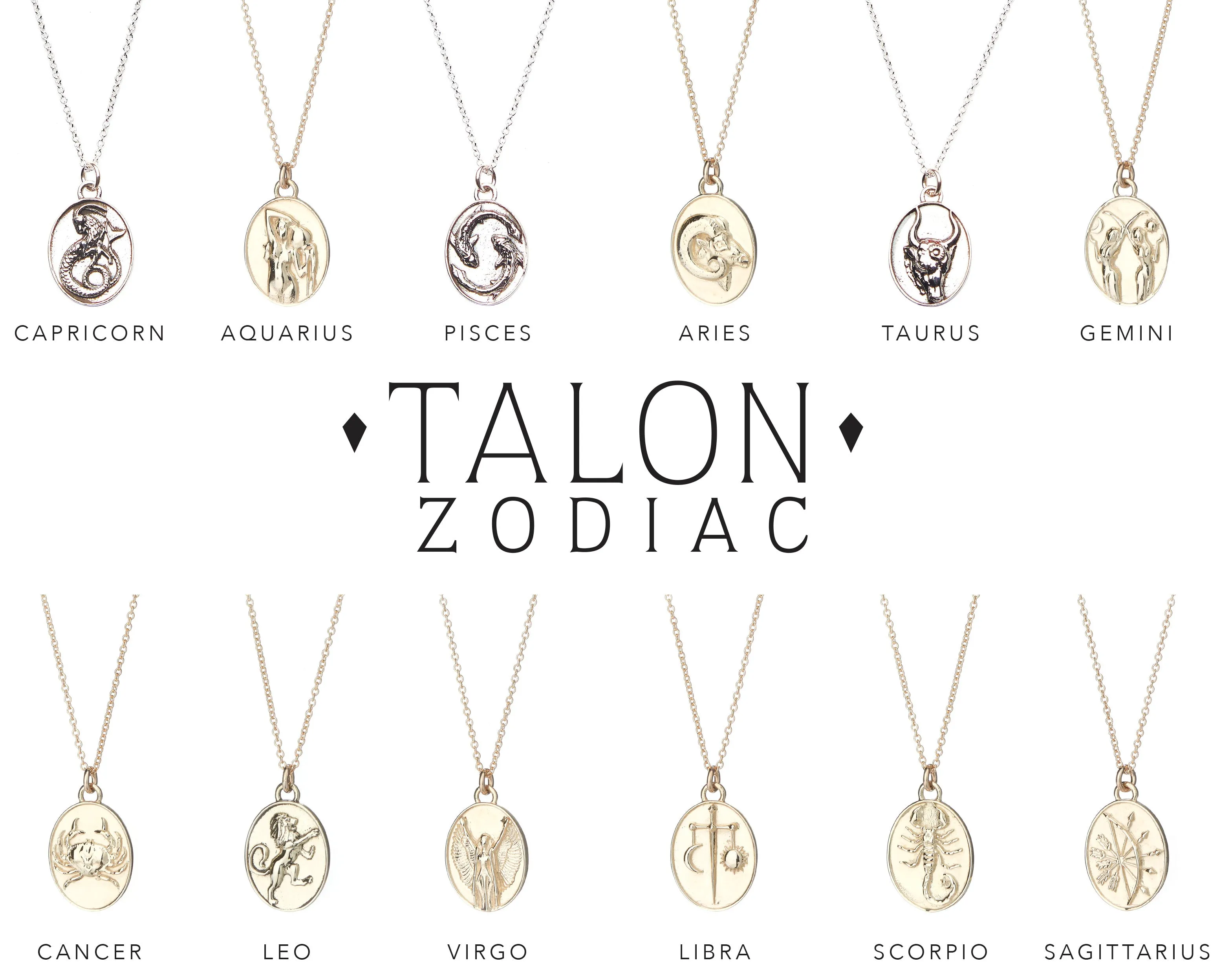 Solid Gold Zodiac Pendants