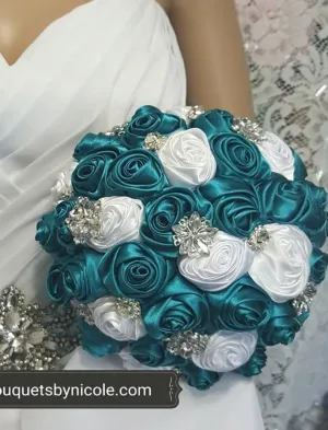 STACI~EMR Satin Rose Brooch Bouquet or DIY KIT