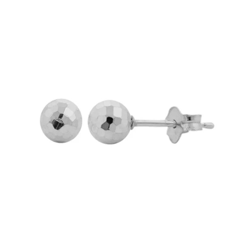 Sterling Silver 5mm Faceted Stud Earrings