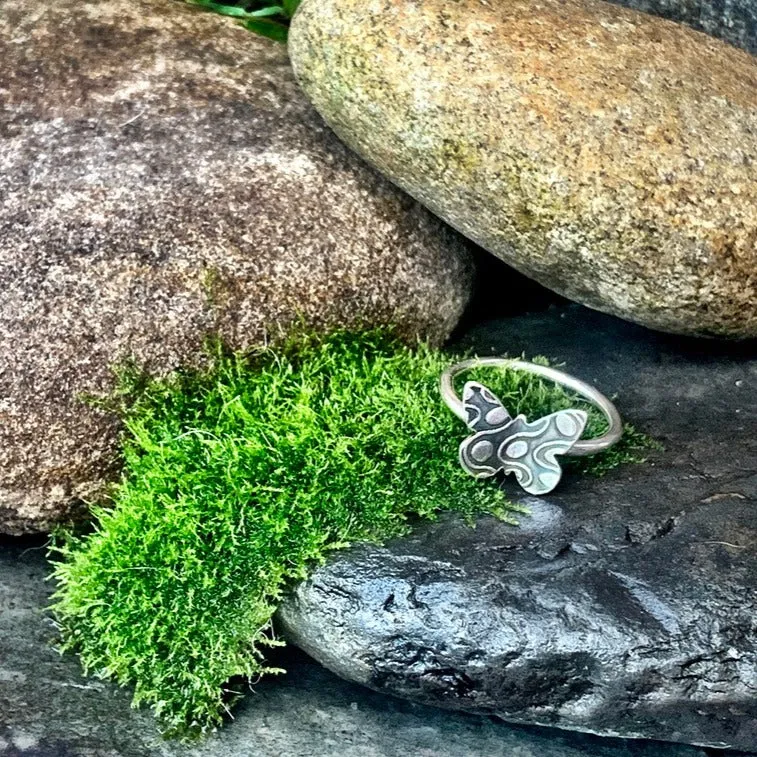 Sterling silver butterfly ring. Made to order.