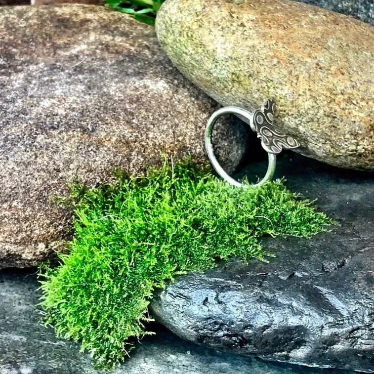 Sterling silver butterfly ring. Made to order.