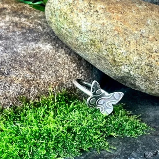 Sterling silver butterfly ring. Made to order.