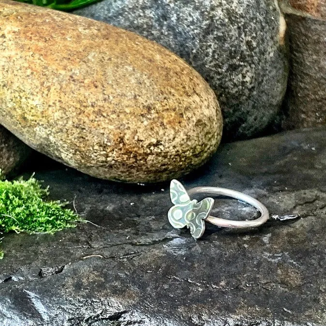 Sterling silver butterfly ring. Made to order.