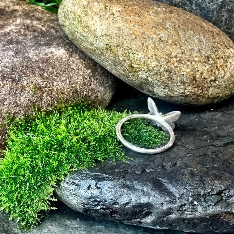 Sterling silver butterfly ring. Made to order.