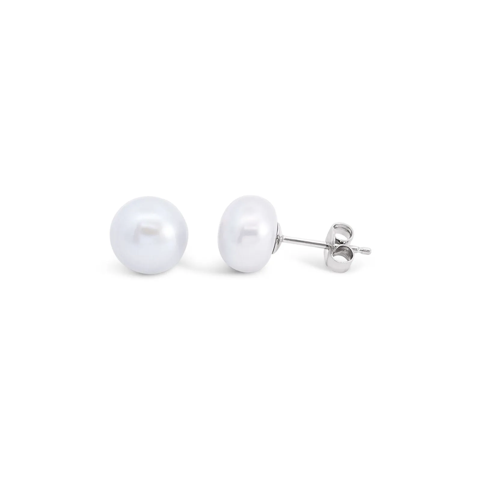 Sterling Silver Grey Freshwater Pearl 9mm Studs