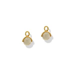 Stirrup Earrings Drops Yellow Gold - Moonstone