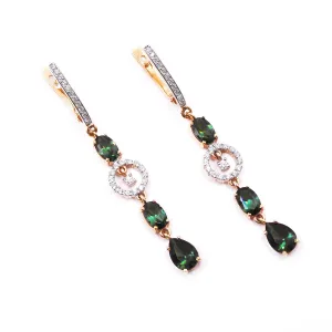 Synthetic Spinel & CZ Drop Earrings | Pre-Loved | Rose Gold