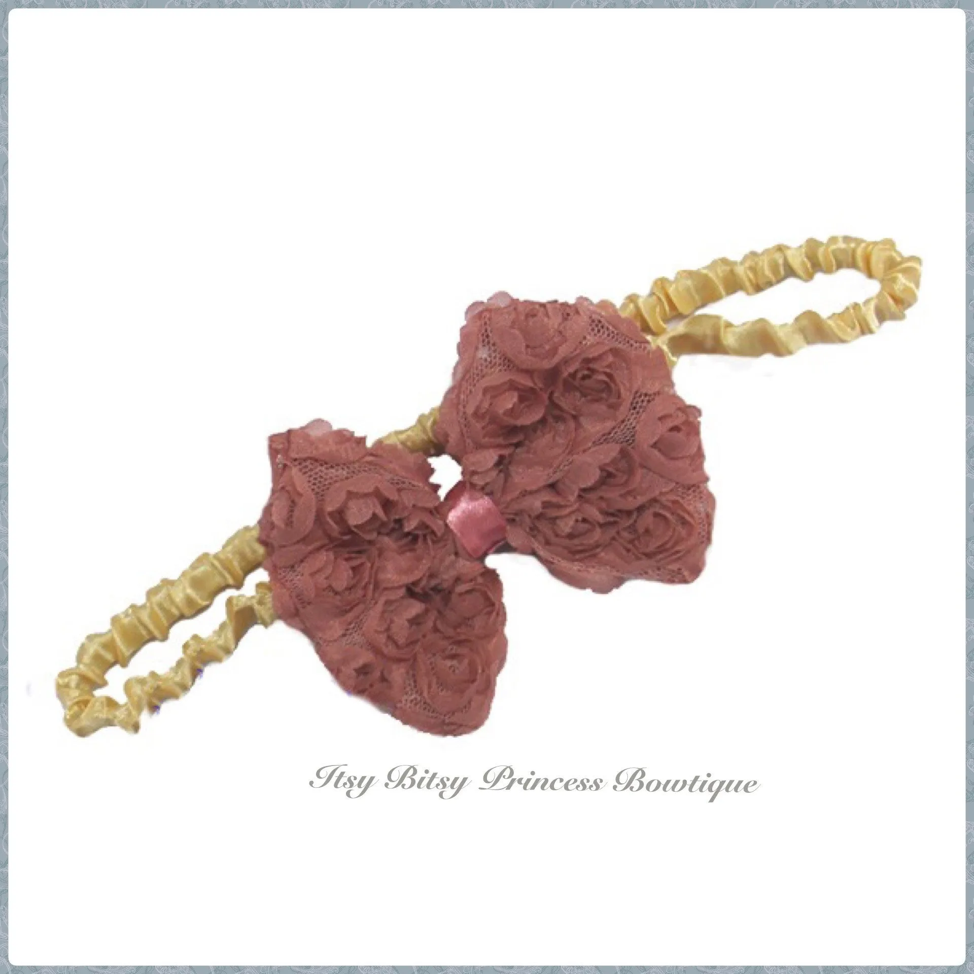 Tea Rose Rose Bow headband