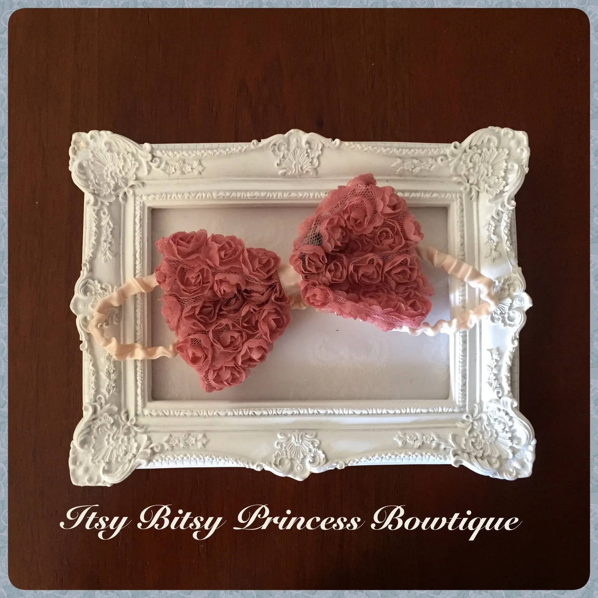 Tea Rose Rose Bow headband