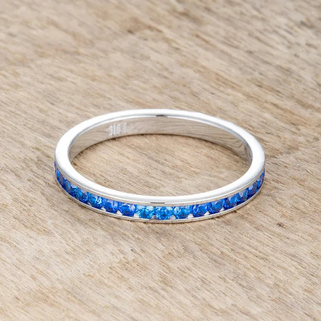 Teresa 0.5ct Sapphire CZ Stainless Steel Eternity Band