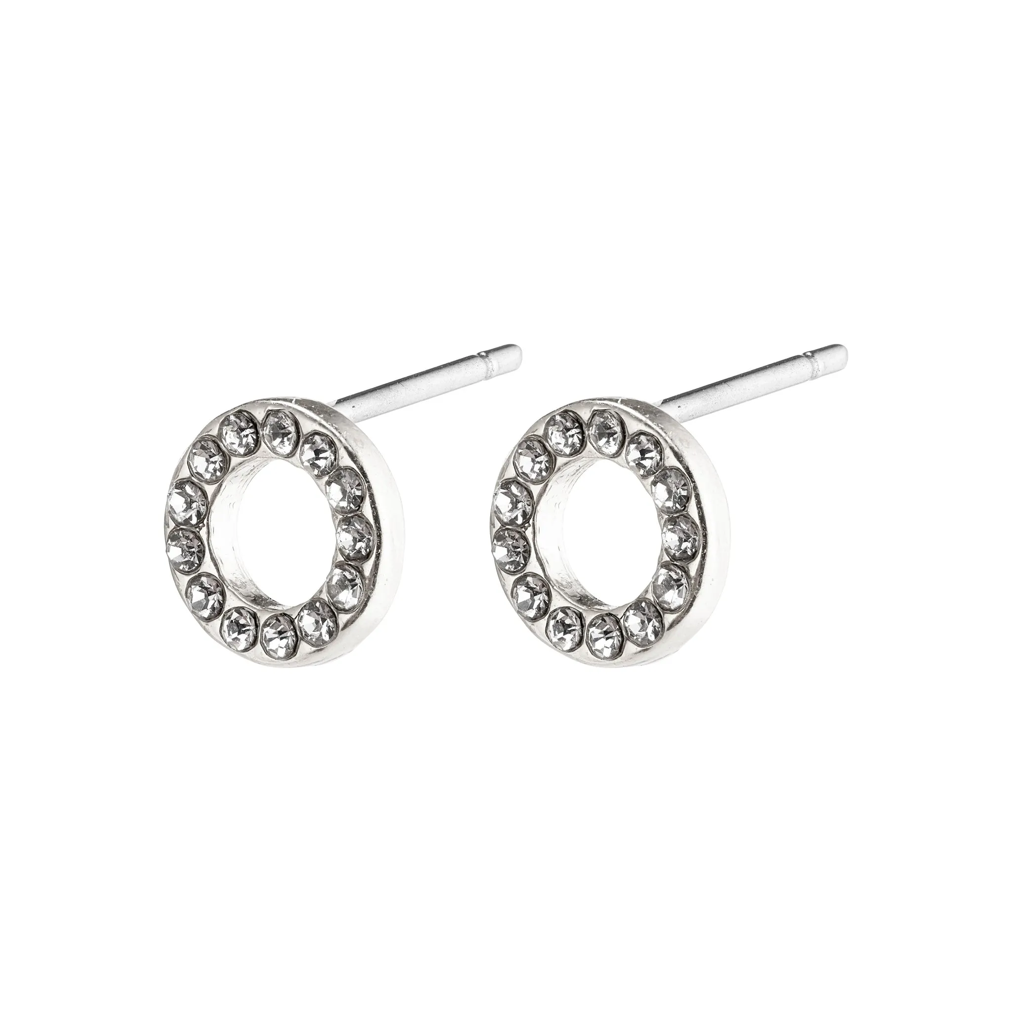 TESSA Crystal Halo Earrings - Silver Plated