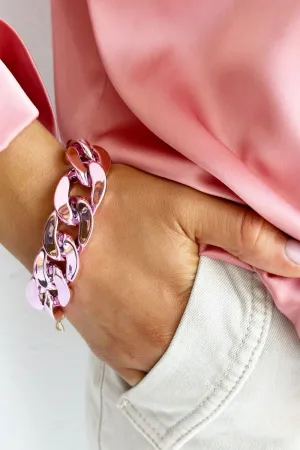 The MET CHAIN Bracelet - Metallic Light Pink