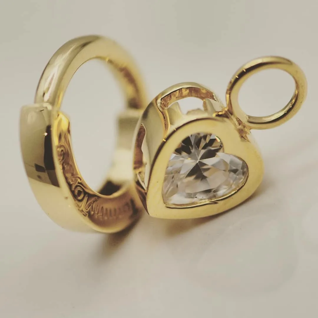 TummyToys® 14k Gold Bezel CZ Heart Charm