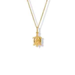 Turtle Necklace Pendant Yellow Gold